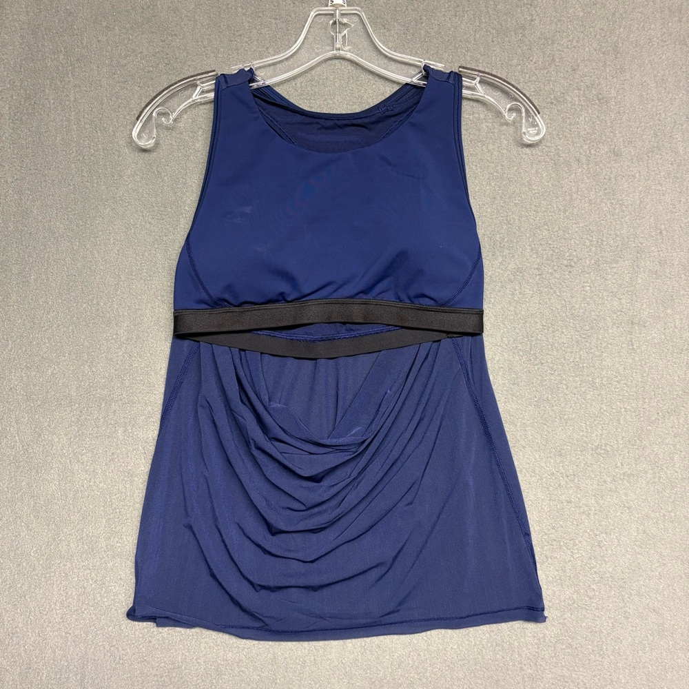 LULULEMON Navy Blue Mesh Back Tank Top Built-In Bra Size S ***SEE DESCRIPTION***